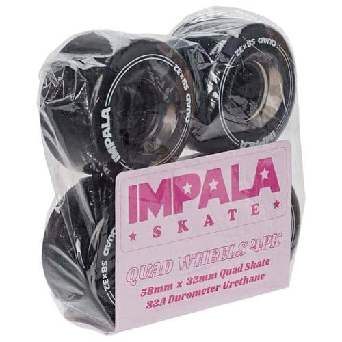 Impala Rollerskates Wheels Black 58mm 82A 4pack - IMPALA - Rollerskate Wheels