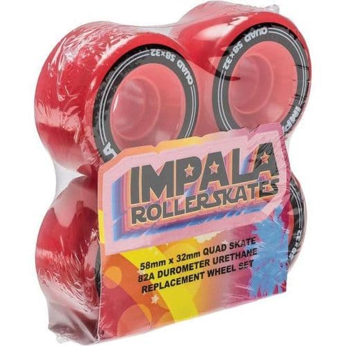 Impala Rollerskates Wheels Red 58mm 82A 4pack - IMPALA - Rollerskate Wheels