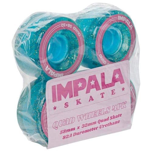 Impala Rollerskates Wheels Holographic Glitter 58mm 82A 4pack - IMPALA - Rollerskate Wheels