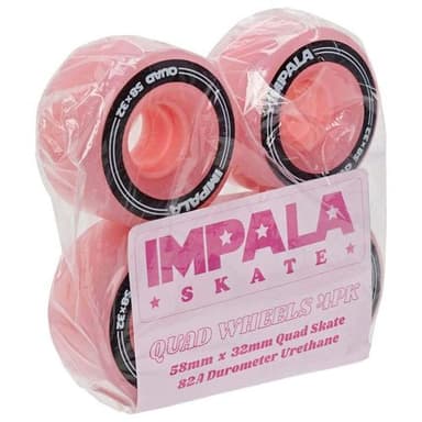 Impala Rollerskates Wheels Pink 58mm 82A 4pack - IMPALA - Rollerskate Wheels