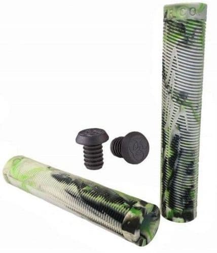 Grit Handlebar Grips 160mm Black / White / Green Fluro GRIT SCOOTER - GRIT SCOOTER - Scooter Grips