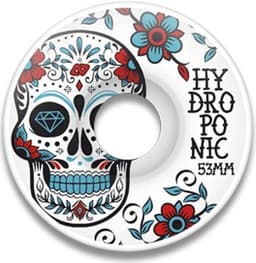 Hydroponic MEXICAN SKULL TURQUOISE Skate Wheels 53mm 100A - HYDROPONIC - גלגלים לסקייטבורד