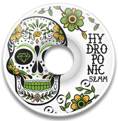 Hydroponic MEXICAN SKULL GREEN Skate Wheels 52mm 100A - HYDROPONIC - גלגלים לסקייטבורד