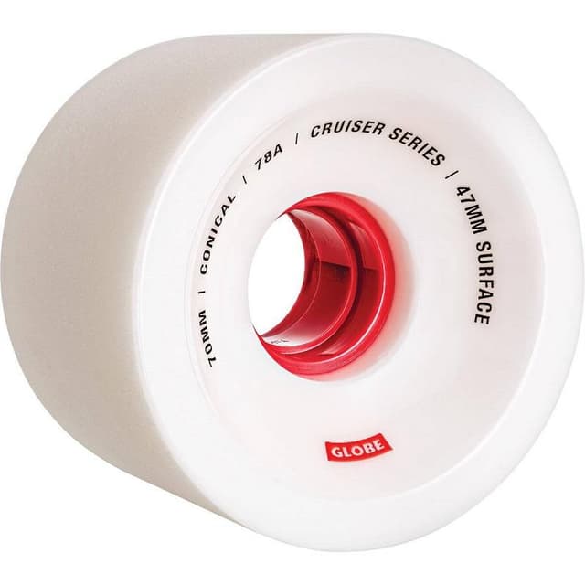 Globe Conical Cruiser Wheels WhiteRed 70mm