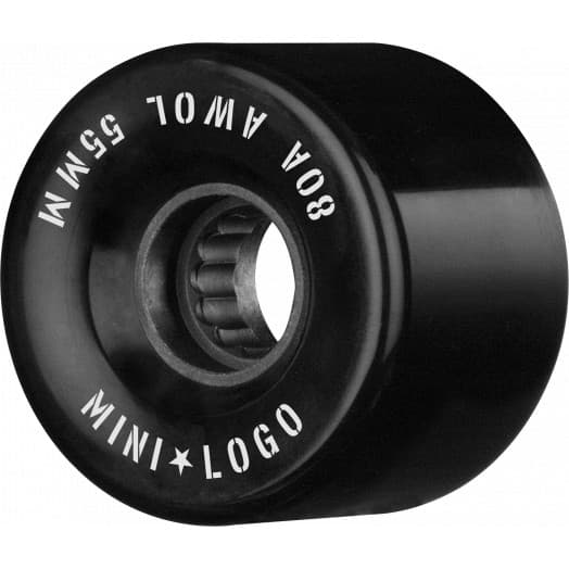 גלגלים לסקיטבורד 4 יח Mini Logo AWOL Black 55mm 80A