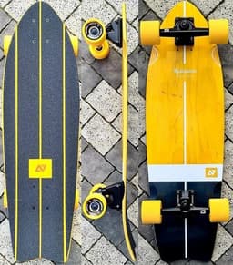HYDROPONIC 30.875 VINTAGE YELLOW DECK - HYDROPONIC - קרשים לסרף סקייט מדמה גלישת גלים /קארבר