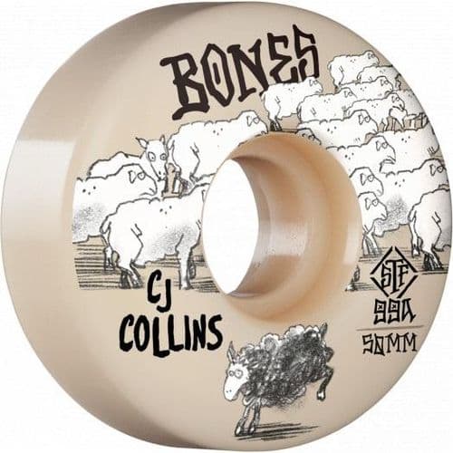 BONES STF Collins Black Sheep Skateboard Wheels 50mm V3 Slim 99A 4pk בונס - Bones - גלגלים לרולרבליידס