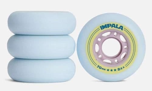 גלגלים סט של 4 Impala Inline Wheel Sky Blue/Yellow - IMPALA - גלגלים לרולרבליידס