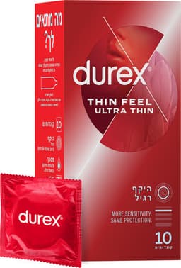 קונדומים דורקס Thin Feel - Ultra Thin | מכיל 10 יחידות | דורקס | Durex