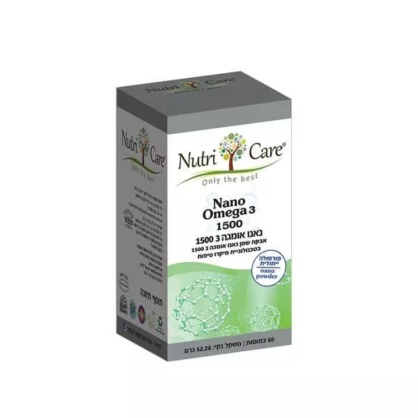 נאנו אומגה 3 | 1500 | נוטריקר | 60 כמוסות