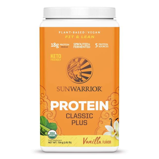 SUNWARRIOR - Vegan Protein Powder | אבקת חלבון טבעוני פלוס וניל סאן ווריור | 750 גרם סאן ווריור | SUNWARRIOR