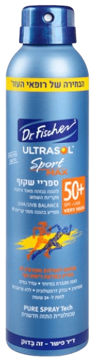 ספריי שקוף | ספורט מקס | להגנה גבוהה ורחבה מקרינת השמש | 50SPF|