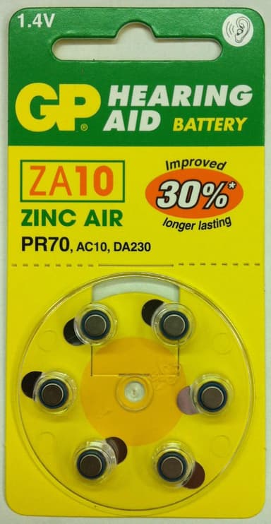 סוללה למכשיר שמיעה ZA 10