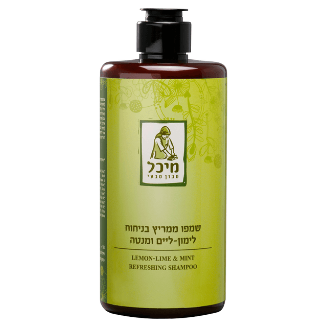 שמפו טבעי ממריץ בניחוח למון-ליים ומנטה ללא מלחים