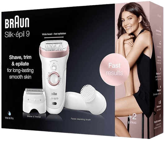 ערכה לטיפוח הגוף ולניקוי הפנים | מכשיר אפילציה | מסרק גוזם | מכונת גילוח | מברשת ניקוי פנים | BRAUN |
