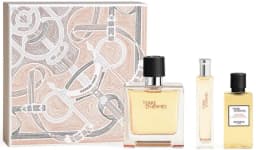 מארז 3 חלקים הרמס טר דה הרמס פיור פרפיום לגבר 75 מל + ג'ל רחצה 40 מל + בושם מוקטן 15 מל