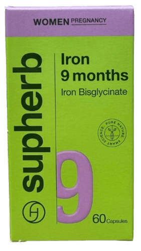 iron 9 months | ברזל 9 חודשים | מכיל 60 כמוסות | סופהרב | SUPHERB