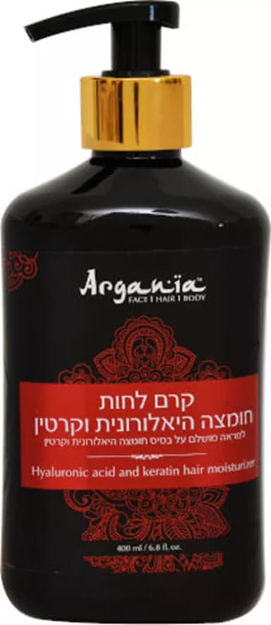 קרם לחות לשיער חומצה היאלורונית וקרטין 400 מל לצפייה בתווית