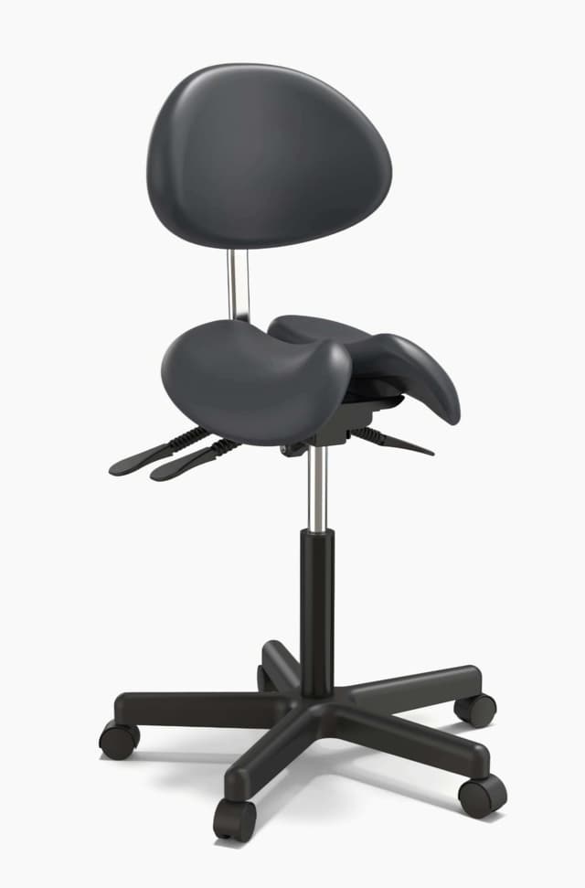 כיסא אוכף ארגונומי עם משענת | צבע שחור |