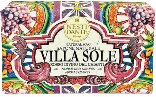 VILLA SOLE | סבון טבעי עם תמציות | ענבים אדומים אצילים מטוסקנה | 250 גרם |