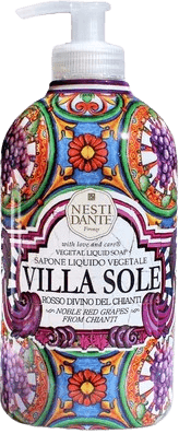 סבון נוזלי מפנק בניחוח ענבים אדומים | VILLA SOLE | מכיל 500 מל |