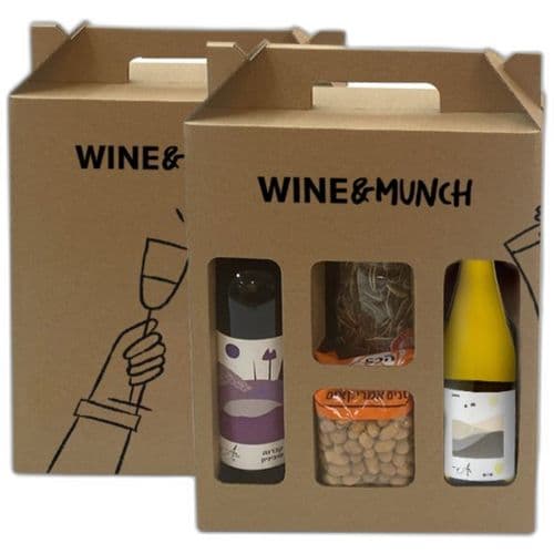 מארז Wine & Munch - ענב קברנה ושרדונה + פיצוחים
