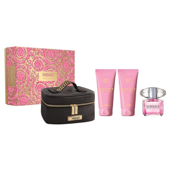 מארז לאישה ורסאצה VERSACE BRIGHT CRYSTAL SET 90 ML EDT BAG BODY LOTION SHWER GEL
