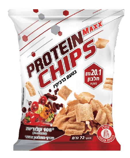 ציפס חלבון פרוטאין מקס | בטעם ברביקיו | 72 גרם | מארז 12 חטיפים - PROTEIN MAXX CHIPS
