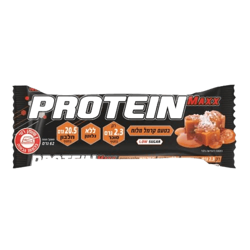 מארז 12 חטיפי חלבון פרוטאין מקס | בטעם קרמל מלוח | 205 גרם חלבון | 62 גרם | PROTEIN MAXX