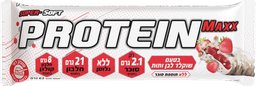 מארז 24 חטיפי חלבון פרוטאין מקס | בטעם שוקולד לבן ותות | 21 גרם חלבון | 62 גרם | PROTEIN MAXX
