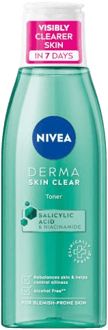 דרמה סקין קליר | טונר עם חומצה סליצילית וינאצינמיד | DERMA SKIN CLEAR | מכיל 200 מל | ניוואה - NIVEA