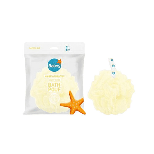 ספוג רחצה | מידיום | לבן | מתאים לכל סוגי העור | הקצפה קלה | Balmy BATH POUF MEDIUM | White | for All Skin Types | Easy Foaming