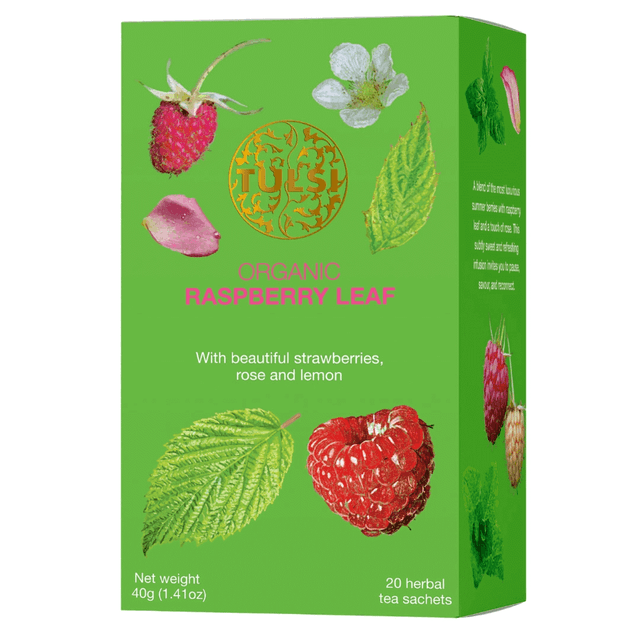 חליטת תה עלי פטל- Raspberry Leaf | אורגני | מכיל 20 שקיקים | טולסי - TULSI
