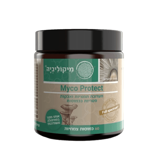 מיקו פרוטקט | תערובת תמציות ואבקות פטריות בכמוסה | מכיל 60 כמוסות | מיקוליביה