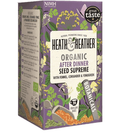 חליטת תה זרעים אורגניים | חליטת אניס אורגני כוסברה שומר וזרעי חילבה | 20 שקיקים | HEATH HEATHER | ORGANIC | AFTER DINNER |