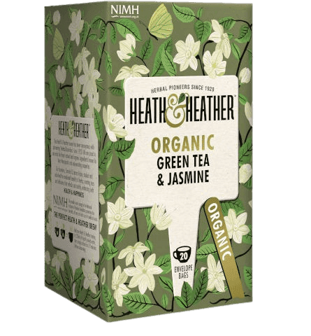 חליטה תה ירוק אורגני ויסמין | 20 שקיקים | HEATH HEATHER | ORGANIC GREEN TEA JASMINE