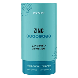 כמוסות אבץ ליפוזומליות | בטכנולוגיית BEADLETS | מכיל 60 כמוסות | אקוסאפ - Ecosupp