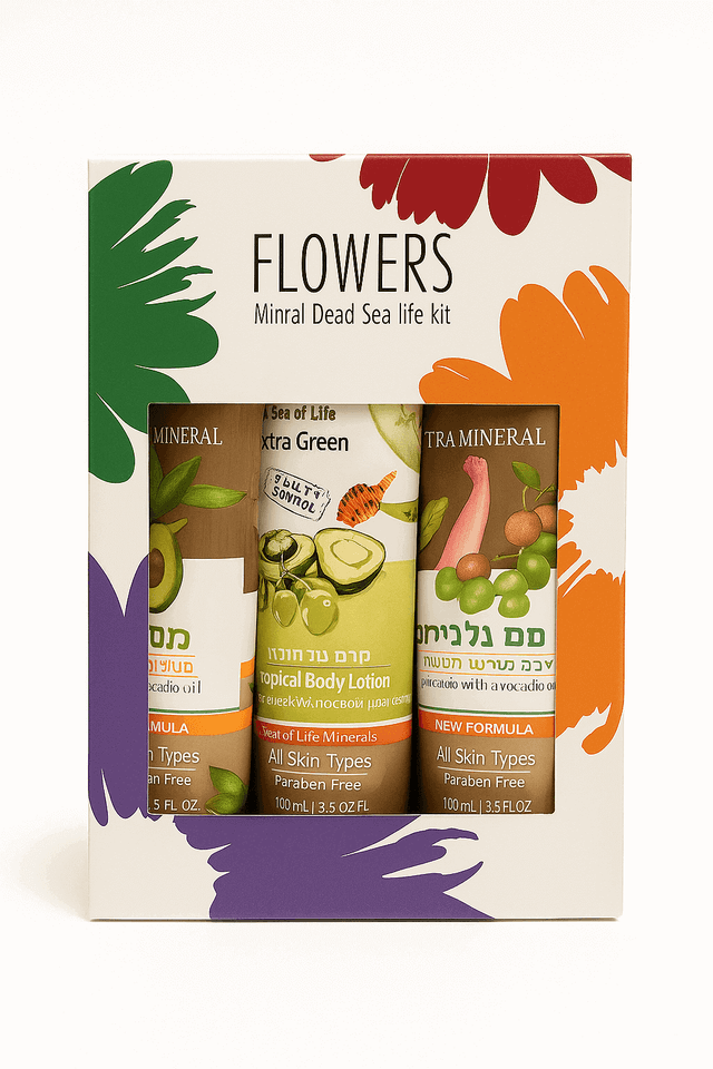 סי אוף לייף | קרמים מארז שלישייה | ידיים גוף רגליים | FLOWERS - SEA OF LIFE
