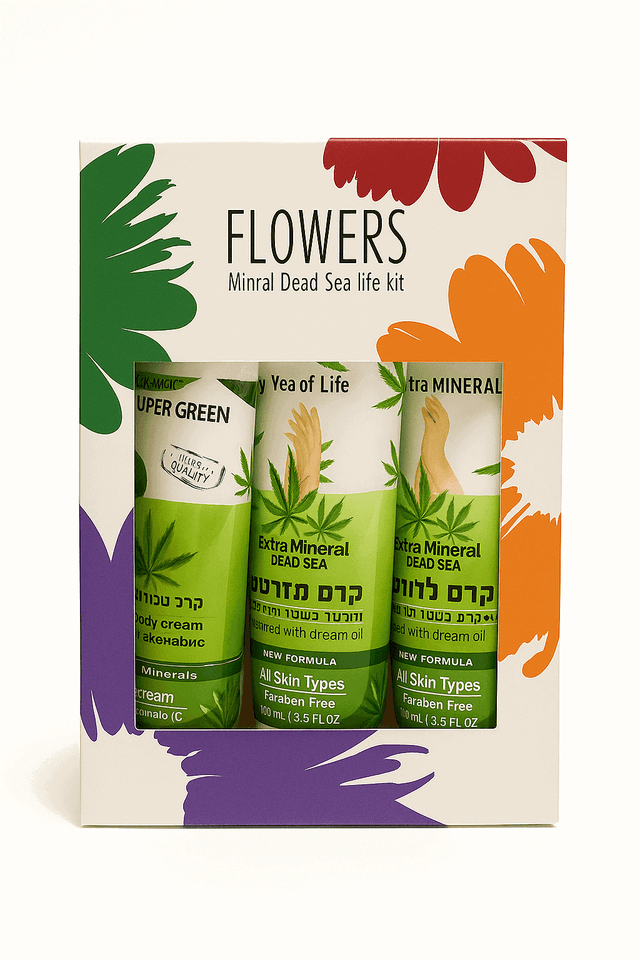 סי אוף לייף | קרמים מארז שלישייה | ידיים גוף רגליים | FLOWERS - SEA OF LIFE