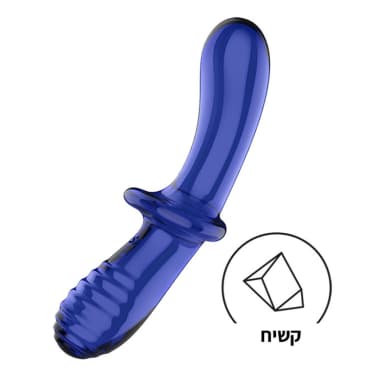 דילדו זכוכית כחולה Double Crystal סטיספייר