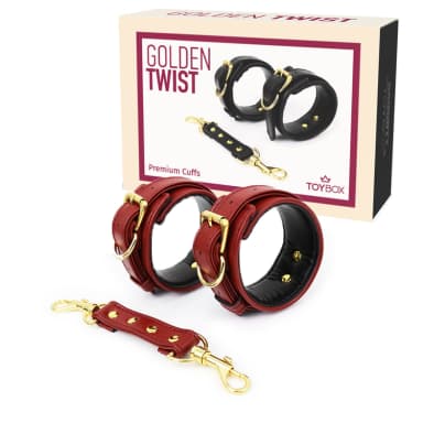 אזיקי ידיים פרימיום אדום יין Golden Twist