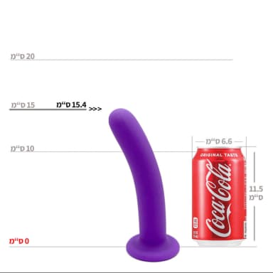 דילדו סיליקון בינוני סגול עם בסיס