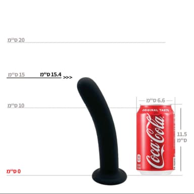דילדו סיליקון בינוני שחור עם בסיס