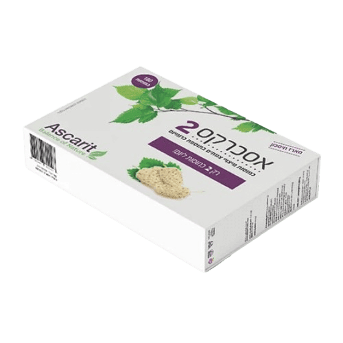 אסכרקס 2 | כמוסות מיצויי צמחים בתוספת כרומיום | 180 כמוסות | Ascarit | Ascarx 2 |