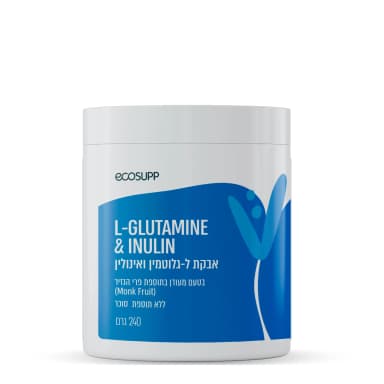 אבקת ל-גלוטמין | L-GLUTAMIN POWDER | אקוסאפ | מכיל 300 גרם אקוסאפ | Ecosupp