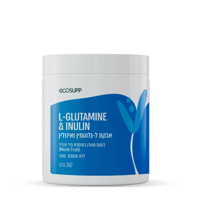 אבקת ל-גלוטמין | L-GLUTAMIN POWDER | אקוסאפ | מכיל 300 גרם אקוסאפ | Ecosupp