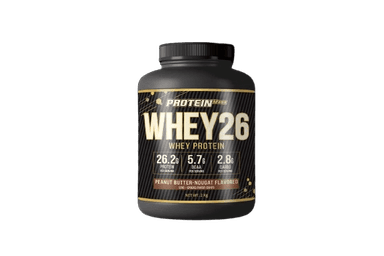 אבקת חלבון בטעם חמאת בוטנים-נוגט | WHEY 26 | מכיל 2 קג | פרוטאין מקס- PROTEIN MAXX