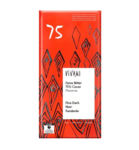 ויואני - שוקולד מריר אורגני | 75 קקאו | 80 גרם | VIVANI