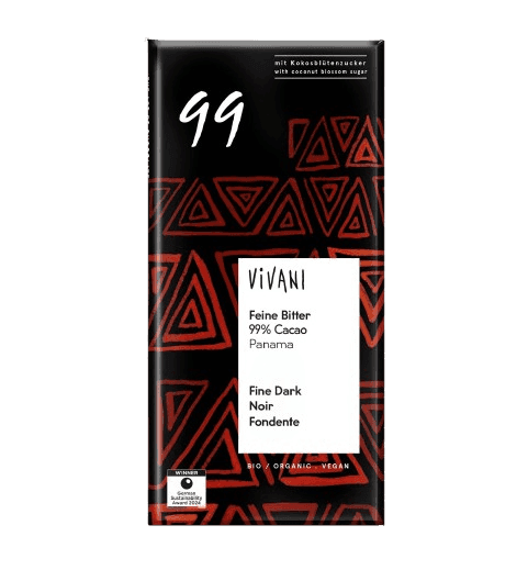 ויואני - שוקולד מריר אורגני | 99 קקאו | 80 גרם | VIVANI