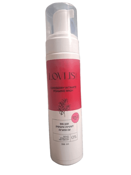 סבון מוס לשטיפה אינטימית עם חמוציות | 200 מל | לאבליס | LOVLIS HERBS | CRANBERRY INTIMATE FOAMING WASH